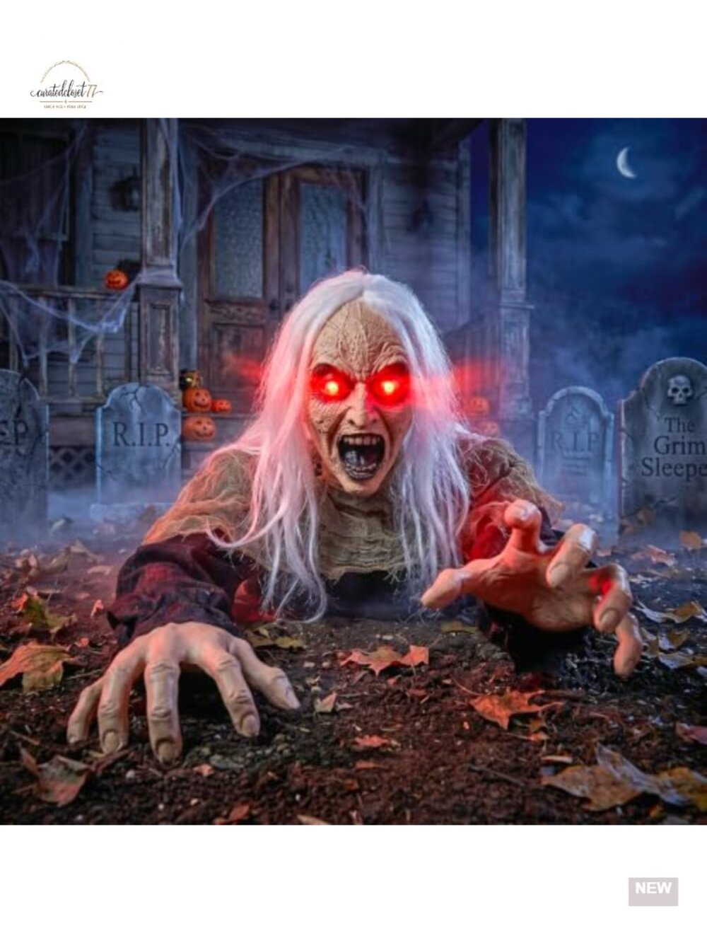 Sound Activated Animated Zombie Halloween Decoration Outdoor Lawn Prop